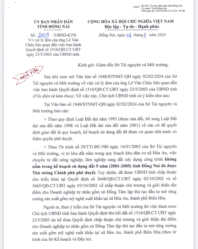 Sự việc thu hồi đất tại khu phố Cầu Hang (Đồng Nai): UBND tỉnh yêu cầu rà soát lại căn cứ pháp lý