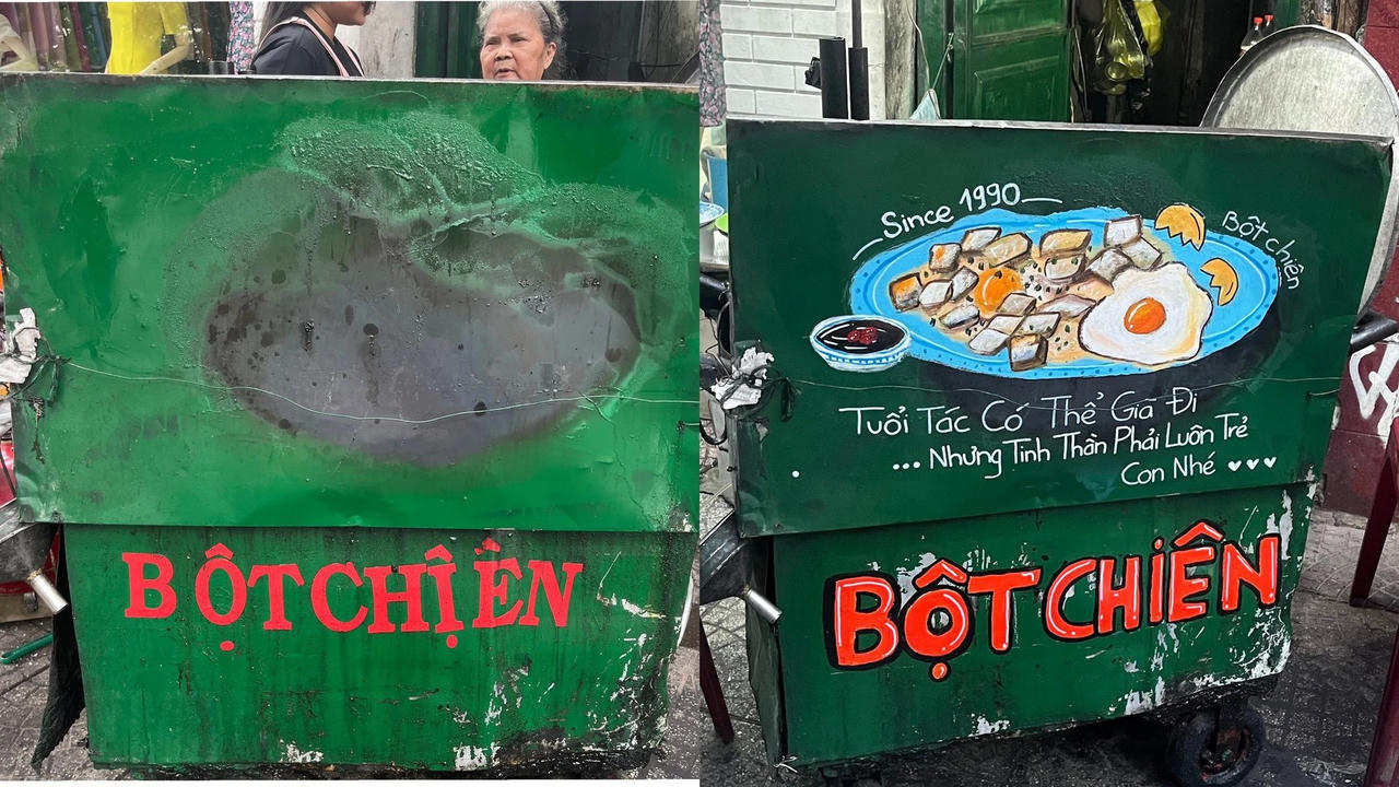 “Vẽ hạnh phúc” cho những gánh hàng rong