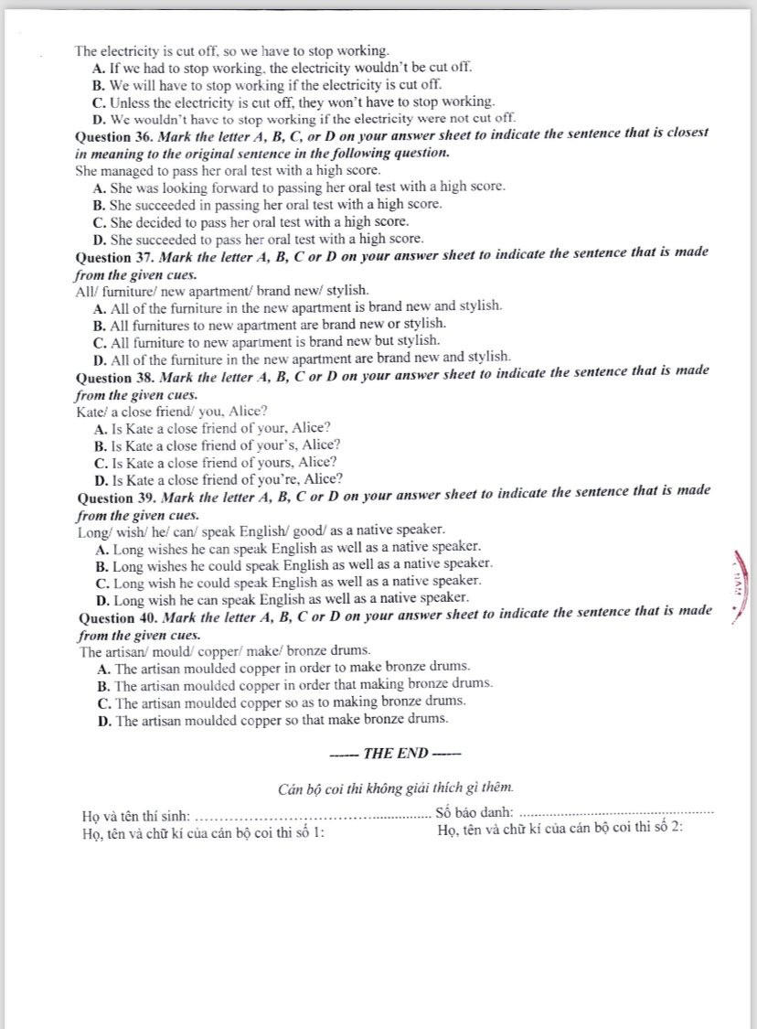 Hà Nội công bố đề minh họa 3 môn thi lớp 10