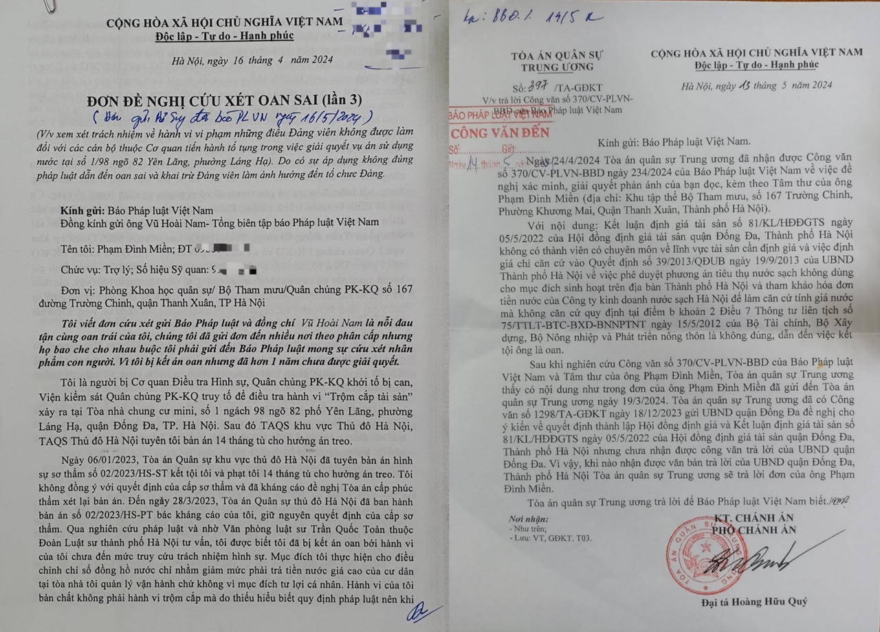 Một vụ án 'trộm cắp tài sản' tại Hà Nội: Tòa án Quân sự Trung ương chờ phản hồi của UBND quận Đống Đa