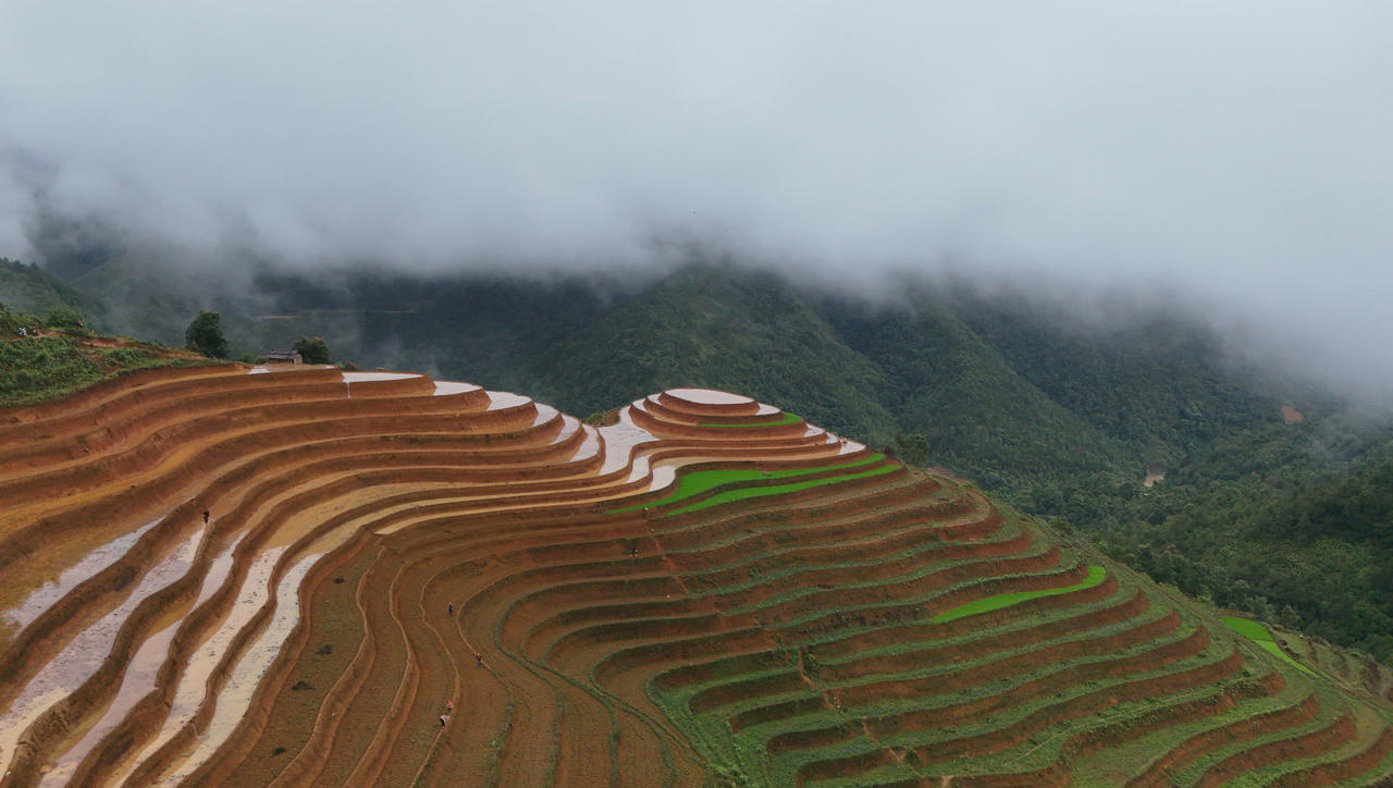 Sức hút từ… ruộng bậc thang mùa đổ nước