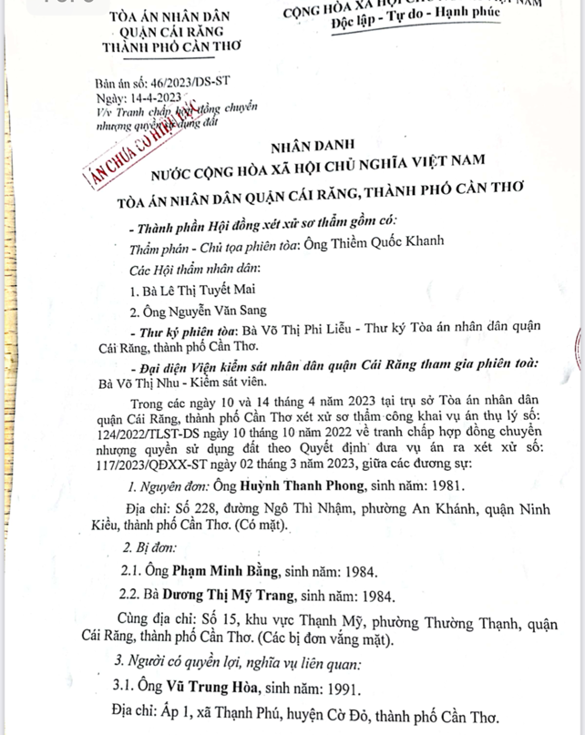 Vụ án 'bồi thường tiền đặt cọc' chưa được thi hành tại Cần Thơ: Tổng cục Thi hành án dân sự yêu cầu báo cáo 