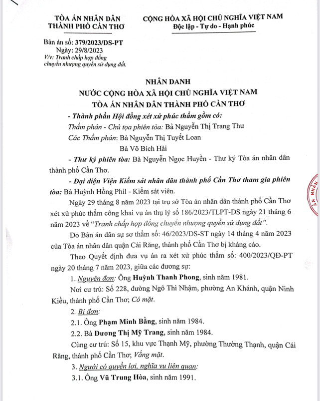 Vụ án 'bồi thường tiền đặt cọc' chưa được thi hành tại Cần Thơ: Tổng cục Thi hành án dân sự yêu cầu báo cáo 