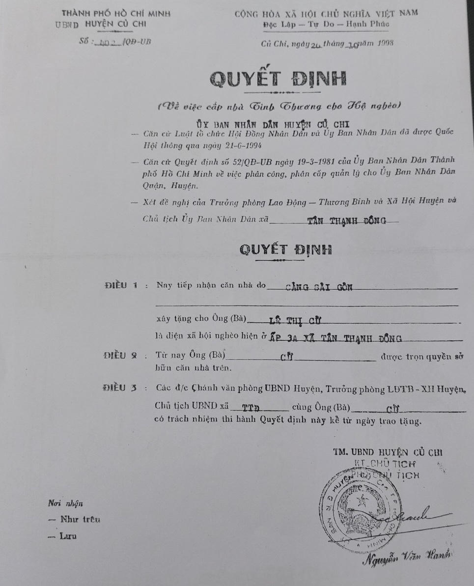 Quan điểm trái chiều về sự việc “nhà tình thương có gắn liền với đất?”