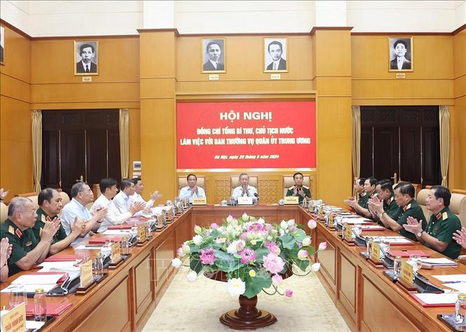 Tổng Bí thư, Chủ tịch nước Tô Lâm làm việc với Ban Thường vụ Quân ủy Trung ương