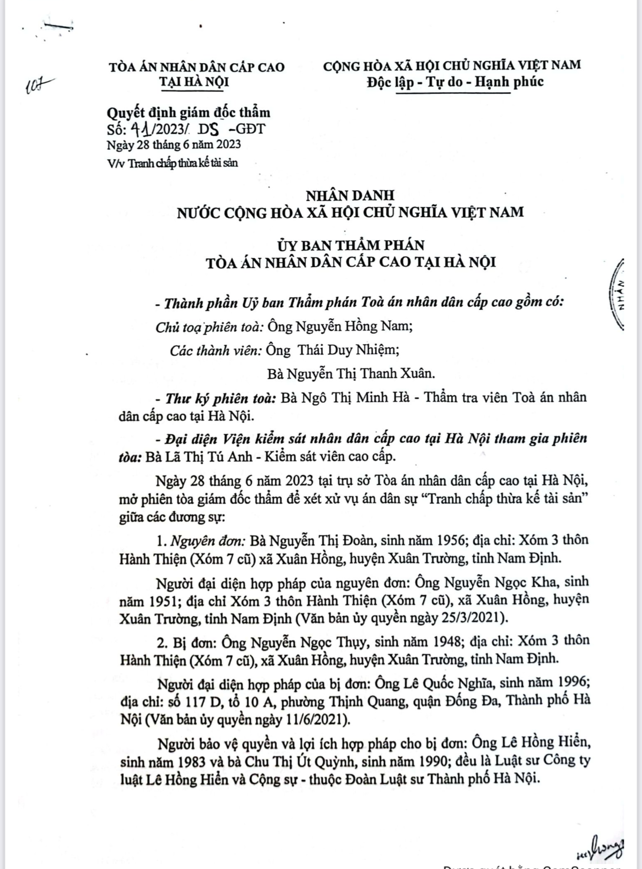 Xử lại vụ án thửa đất bị thu hồi sổ đỏ khi đang chia thừa kế