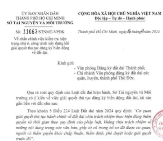 Sở Tài nguyên và Môi trường TP Hồ Chí Minh: Chấn chỉnh hoạt động của một số Chi nhánh VPĐKĐĐ