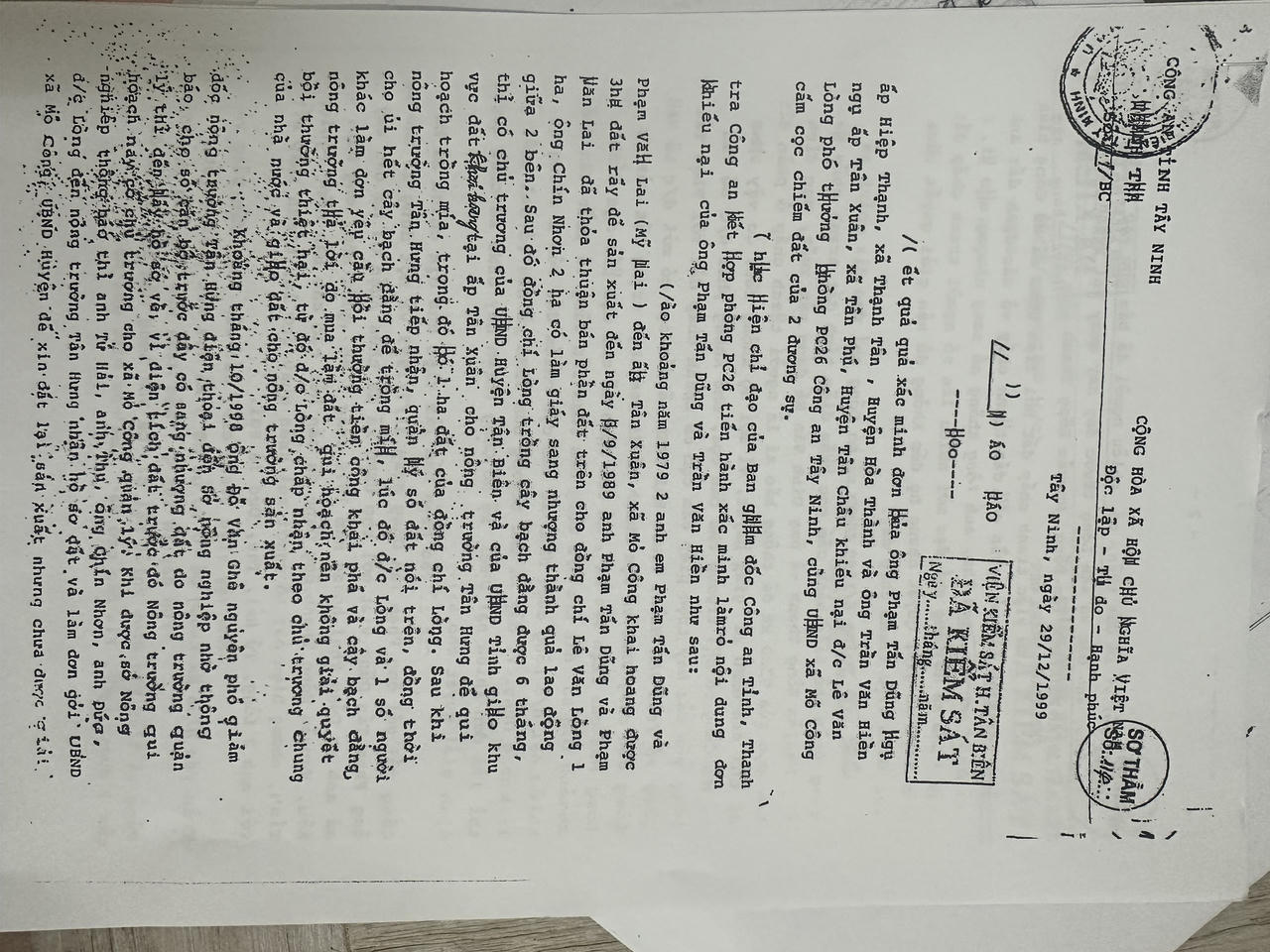 Vụ kiện đòi đất tại Tân Biên (Tây Ninh): Cần làm rõ tình tiết 'đứa trẻ 7 tuổi đã có thể khai hoang cả ha đất'