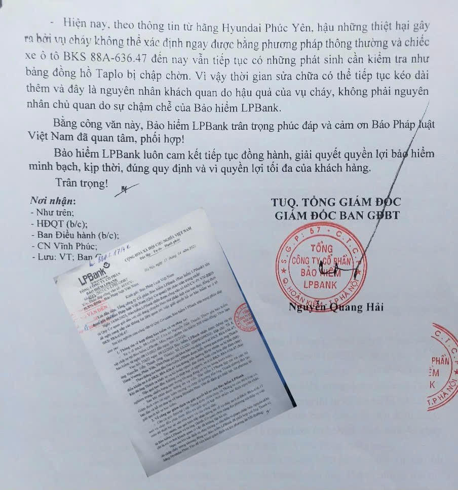 Ô tô bị bốc cháy trên đường: Bảo hiểm LPBank thông tin chi tiết
