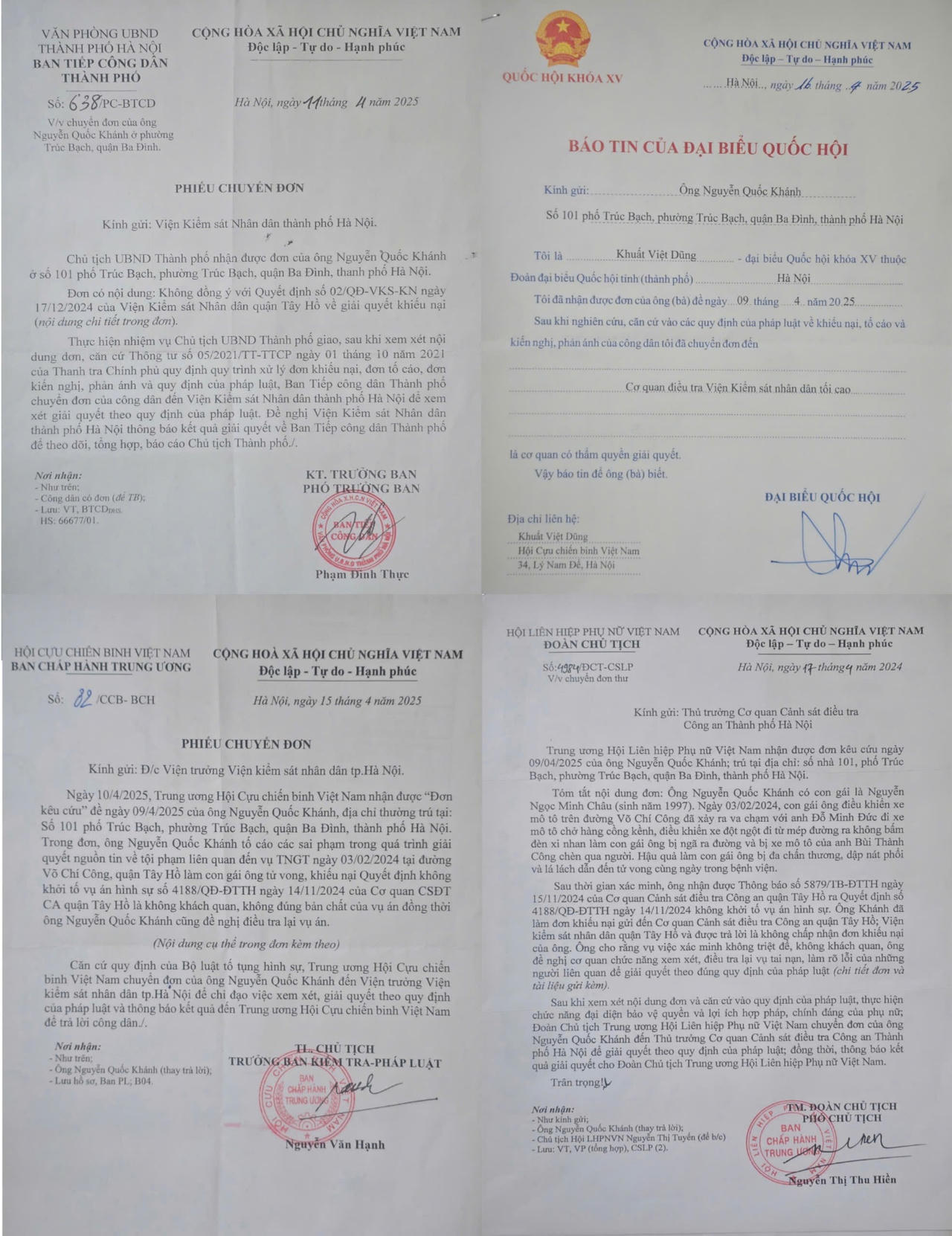 Diễn biến vụ TNGT khiến cô gái 27 tuổi tử vong: Hội Liên hiệp Phụ nữ chuyển nội dung vụ việc đến Công an TP Hà Nội