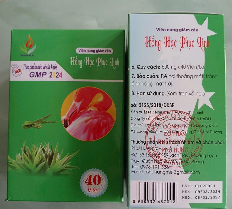 Viên nang giảm cân Hồng Hạc Phục Linh có chứa chất cấm