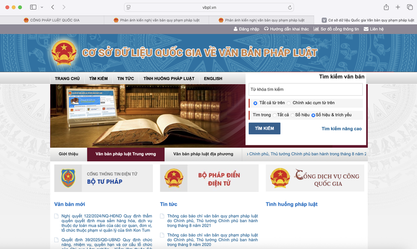 Instructions for using the National Legal Portal
