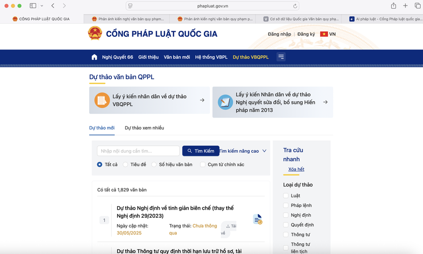 Instructions for using the National Legal Portal