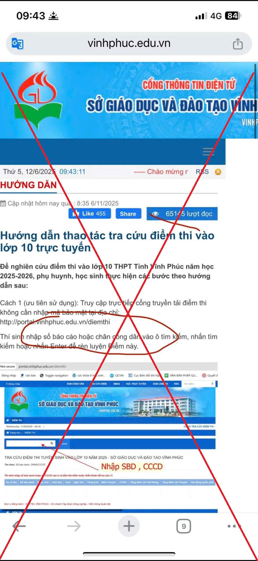 Thí sinh cần cảnh giác với tin giả khi tra cứu điểm thi lớp 10