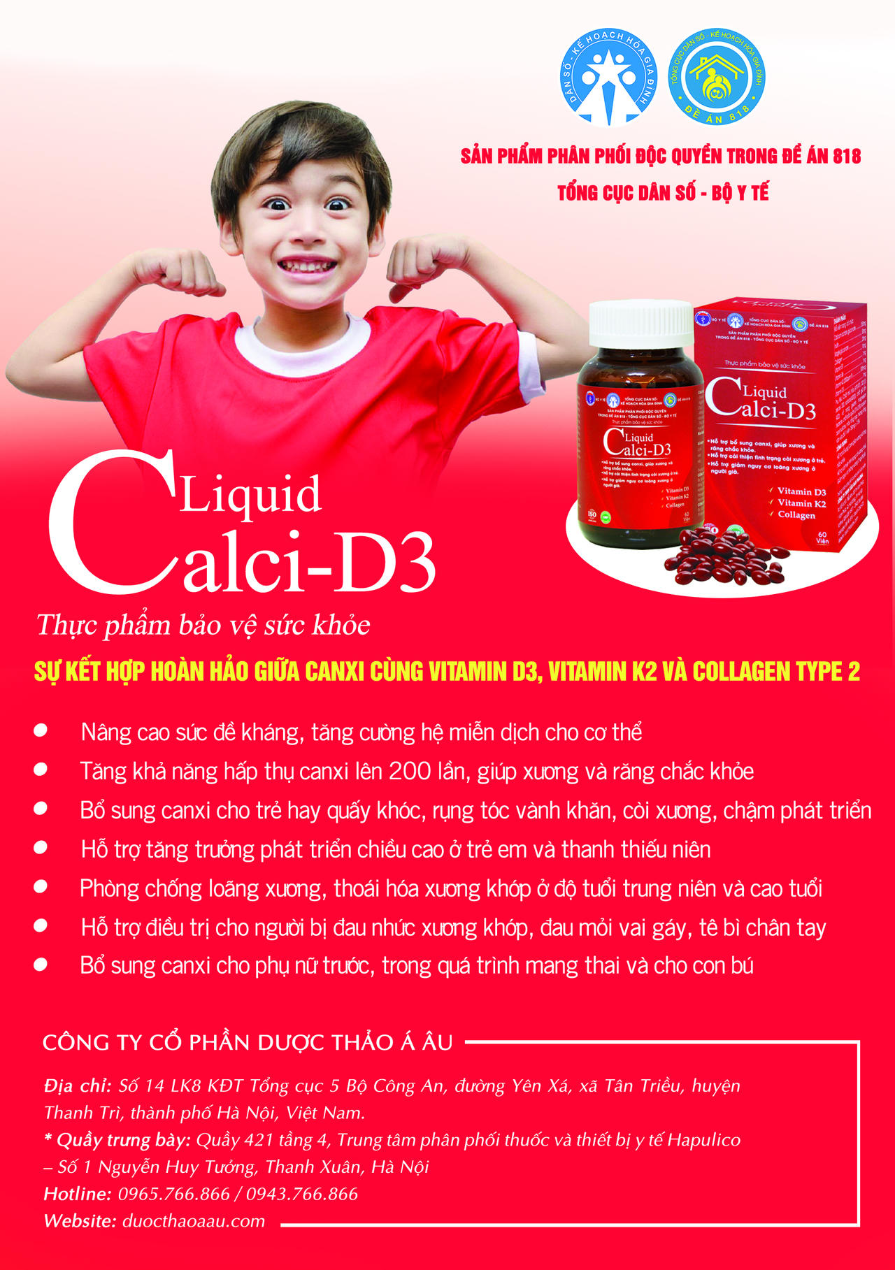 Sản phẩm Liqud Canxi-D3 vì sức khỏe cộng đồng 