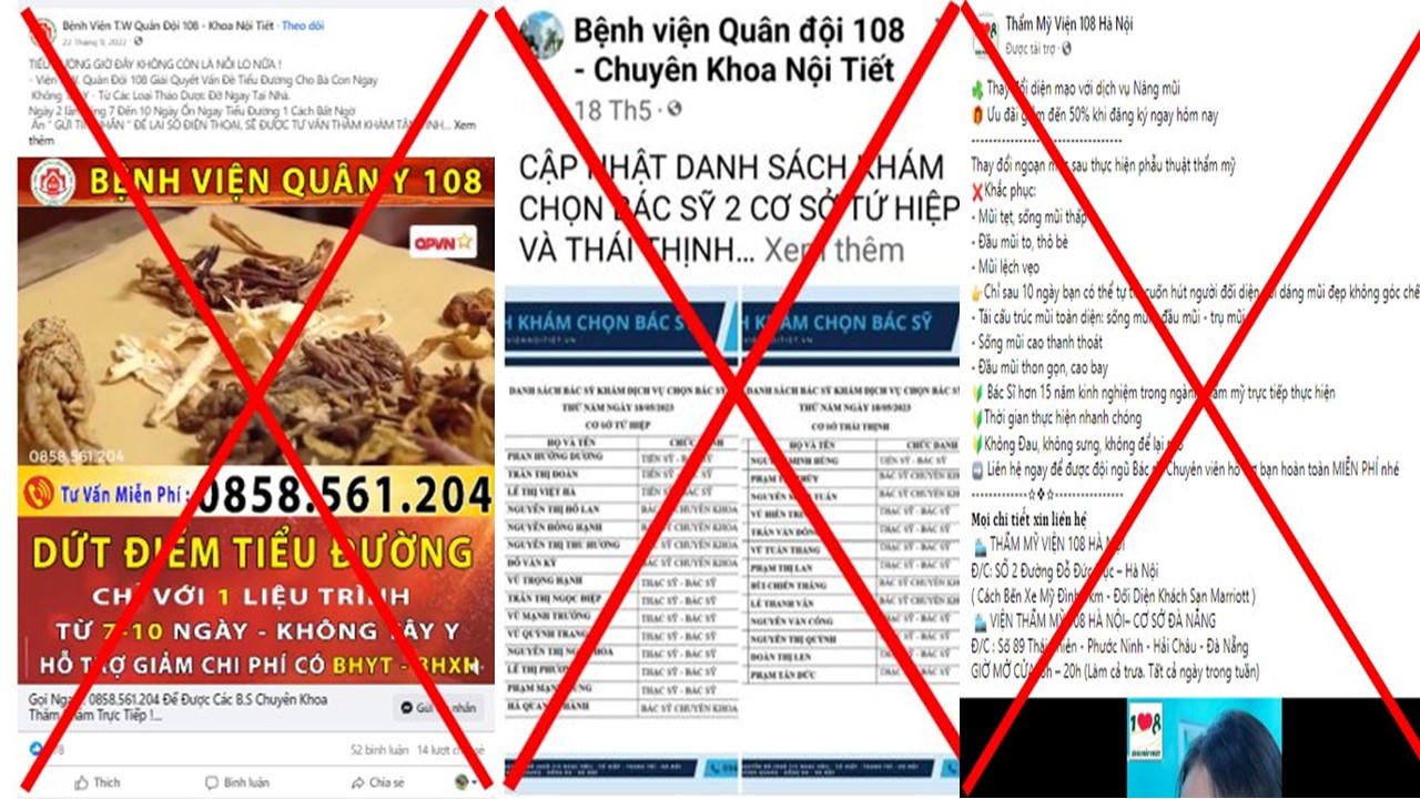 Nhiều đối tượng mạo danh Bệnh viện 108 để lừa đảo