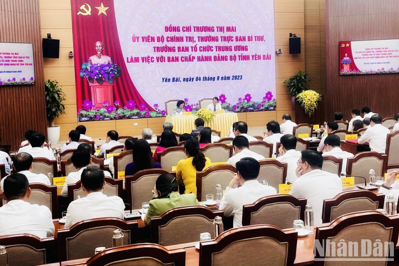 Ủy viên Bộ Chính trị, Thường trực Ban Bí thư Trương Thị Mai làm việc tại Yên Bái