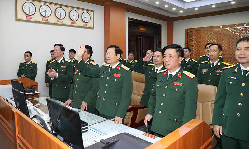 Thượng tướng Nguyễn Tân Cương chủ trì Hội nghị Giao ban trực tuyến và chúc Tết toàn quân