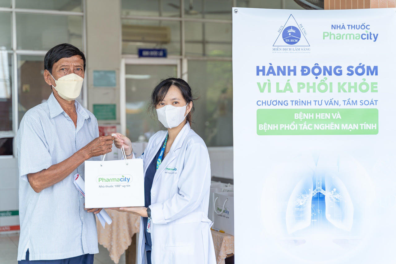 Pharmacity hỗ trợ miễn phí tầm soát bệnh nhân hen suyễn và phổi tắc nghẽn mãn tính tại Long An