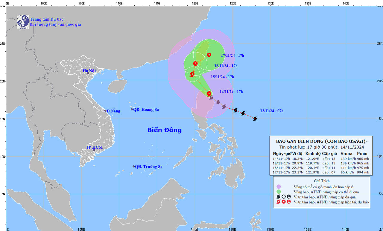 Xuất hiện bão mới gần biển Đông
