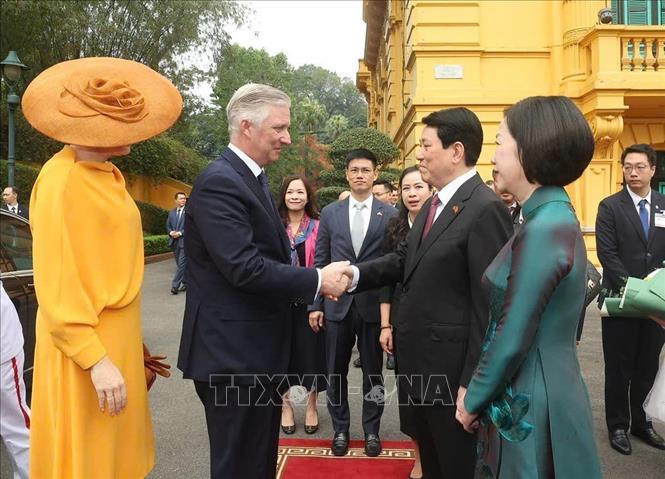 Chủ tịch nước Lương Cường chủ trì lễ đón cấp Nhà nước Nhà Vua Vương quốc Bỉ