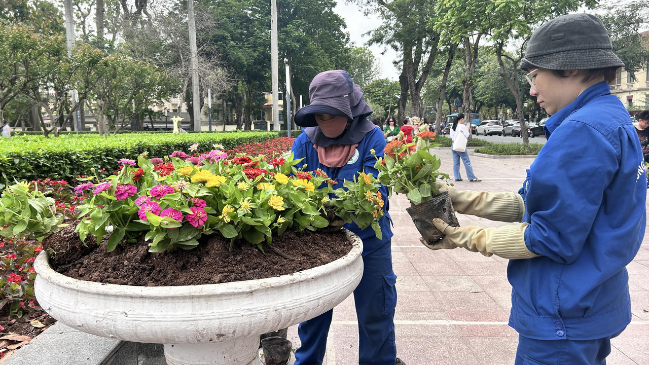 Hà Nội tưng bừng cờ hoa chào mừng kỷ niệm 50 năm thống nhất đất nước