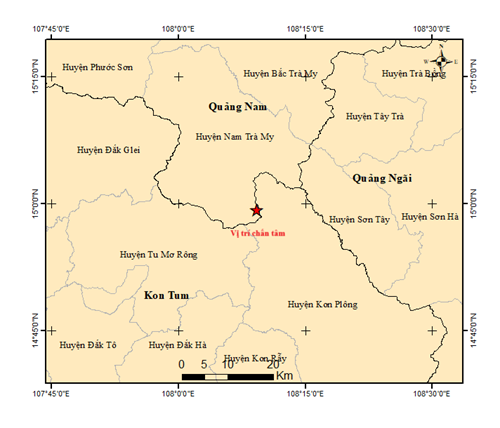 Động đất tại Quảng Nam và Kon Tum 