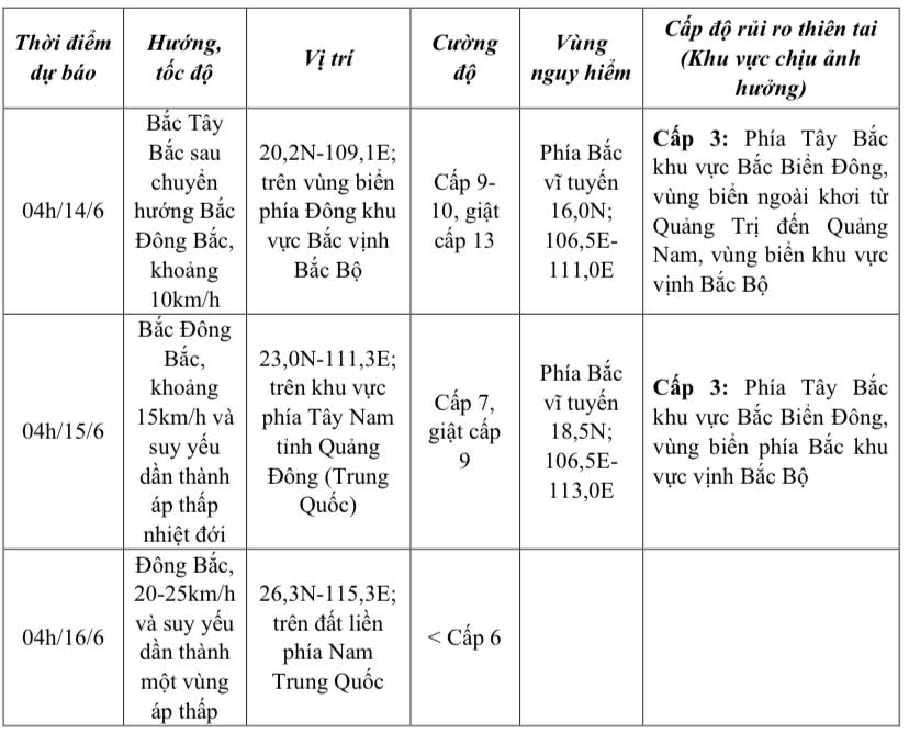 Thời tiết ngày 13/6: Bão số 1 mạnh cấp 10, vùng gây mưa mở rộng đến Bắc Bộ
