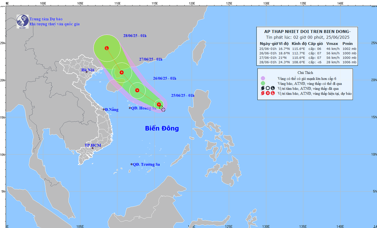 Thời tiết ngày 25/6: Mưa dông bao trùm nhiều khu vực