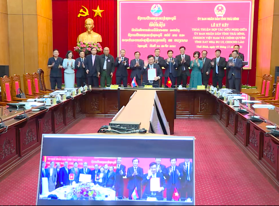  Ký kết thỏa thuận hợp tác hữu nghị giữa tỉnh Thái Bình và tỉnh Xay Nhạ Bu Ly (Lào)