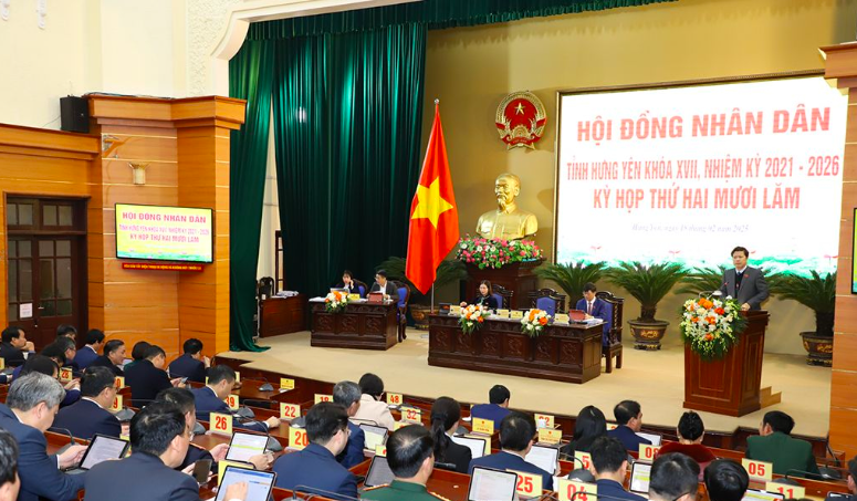 Kỳ họp thứ 25, HĐND tỉnh Hưng Yên khóa XVII thông qua 13 Nghị quyết quan trọng