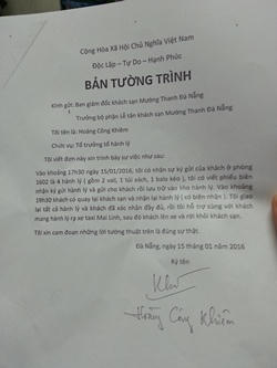 Hành khách “tố” mất tài sản tại khách sạn Mường Thanh Đà Nẵng