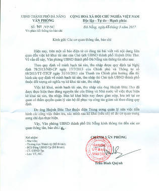 Đà Nẵng nói gì về khối tài sản "khủng" của Chủ tịch Thành phố Huỳnh Đức Thơ 