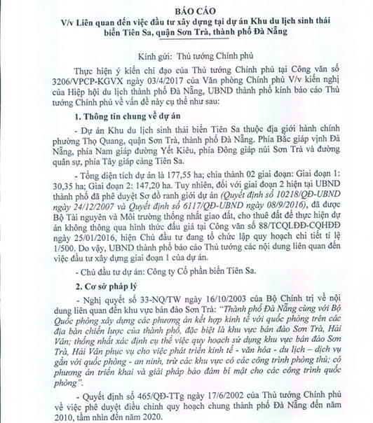 Đà Nẵng trả lời về xây dựng Sơn Trà theo chỉ đạo của Thủ tướng