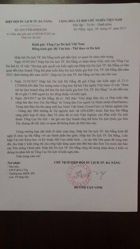 Hôm nay (9/4): họp giải quyết các kiến nghị về quy hoạch Khu du lịch quốc gia Sơn Trà