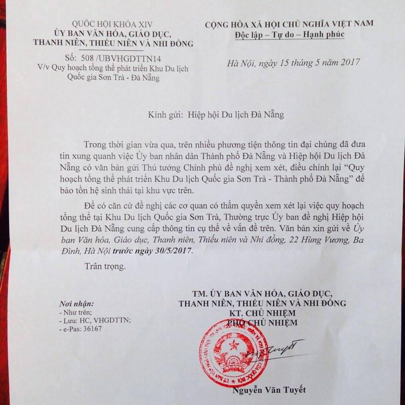 Quốc hội yêu cầu xem xét quy hoạch bán đảo Sơn Trà