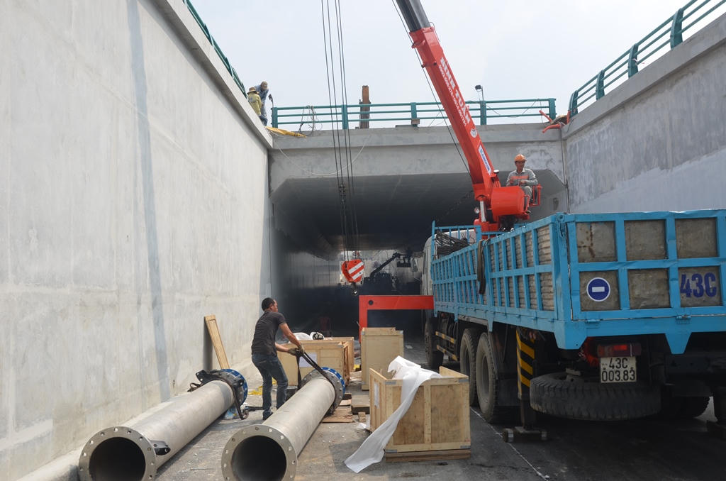 Cận cảnh thi công tại công trình hầm chui hơn nghìn tỉ phục vụ APEC