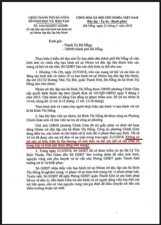 Bảo mẫu bạo hành trẻ ở cơ sở Mẹ Mười khai gì trước công an?