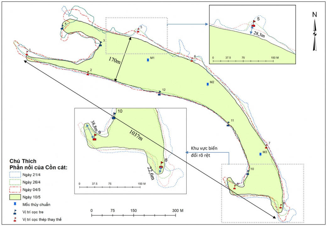 Tin mới về cồn cát 'khủng' ở biển Hội An: Bồi, xói bất thường