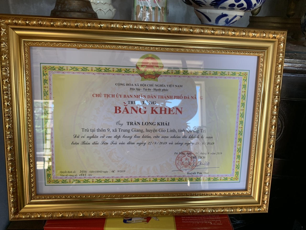 Đà Nẵng truy tặng bằng khen cho người đàn ông thiệt mạng khi giải cứu nhóm du khách trên bán đảo Sơn Trà