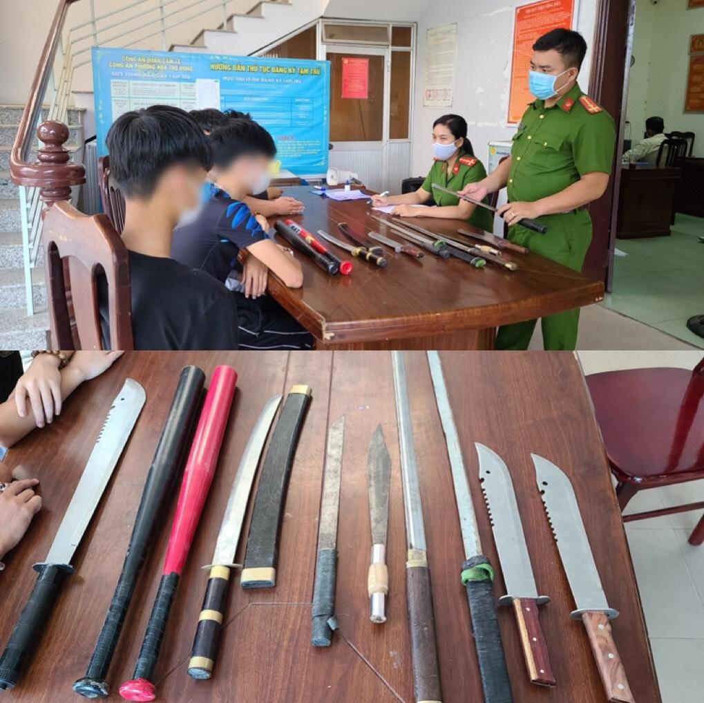 Ngăn chặn 2 nhóm thanh, thiếu niên hỗn chiến bằng đao, kiếm...
