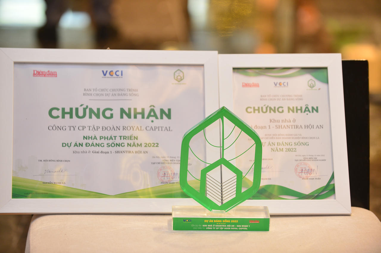 Royal Capital Group thắng 2 hạng mục tại giải thưởng “Dự án đáng sống 2022”