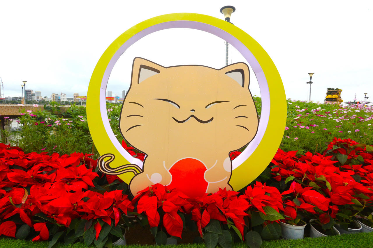 Muôn vẻ ngộ nghĩnh của đàn linh vật mèo tại đường hoa Xuân Đà Nẵng