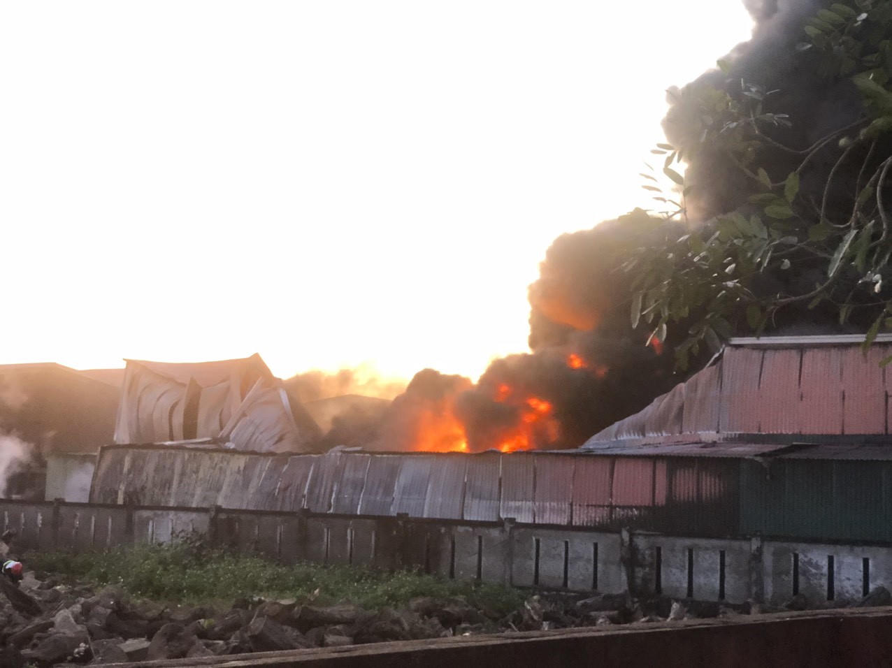 Cháy lớn tại Nhà máy sản xuất bao bì ở Quảng Ngãi