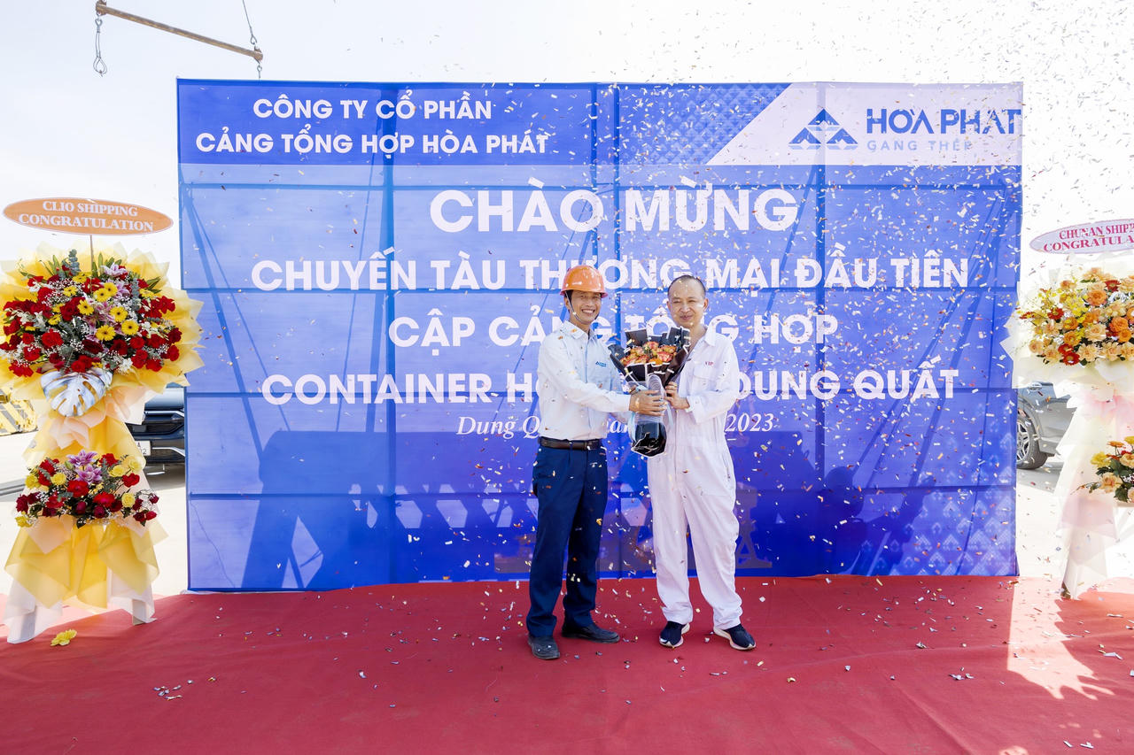 Cảng tổng hợp Container Hòa Phát Dung Quất đưa bến đầu tiên vào khai thác 