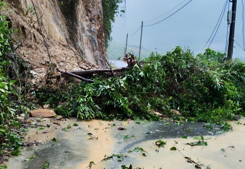 Mưa lớn gây sạt lở đèo La Ngà ở Đà Nẵng