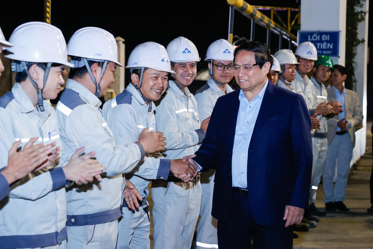 Thủ tướng Phạm Minh Chính thăm Khu liên hợp gang thép Hòa Phát Dung Quất