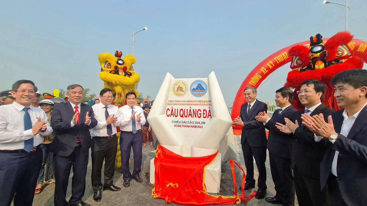 Thông xe kỹ thuật cầu Quảng Đà kết nối Quảng Nam và Đà Nẵng