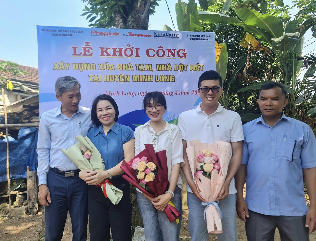 Báo Pháp luật Việt Nam khởi công xây dựng xóa nhà tạm, nhà dột nát tại Quảng Ngãi