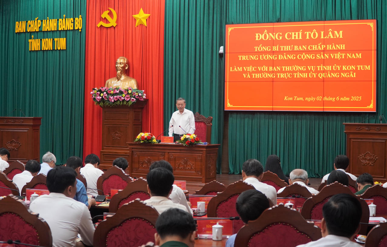 Tổng Bí thư Tô Lâm làm việc với tỉnh Kon Tum và Quảng Ngãi